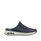 Blaue Rieker Herren Clogs B1091-14 mit Rieker Air Sohlenfenster sowie Gummizug. Schuh Innenseite.