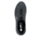 Petrolfarbene Rieker Damen Slipper N1455-14 mit easy Hineinschlüpf-Möglichkeit. Schuh von oben.