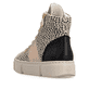Baskets montantes Rieker beiges pour femme N5931-62 avec imprimé animal. Chaussure vue de dessus.