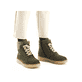 Schilfgrüne Rieker Damen Schnürstiefel Y0033-54 mit einem Reißverschluss. Schuh am Fuß.