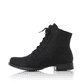
Graphitschwarze Rieker Damen Schnürstiefel 70821-00 mit Schnürung und Reißverschluss. Schuh Außenseite