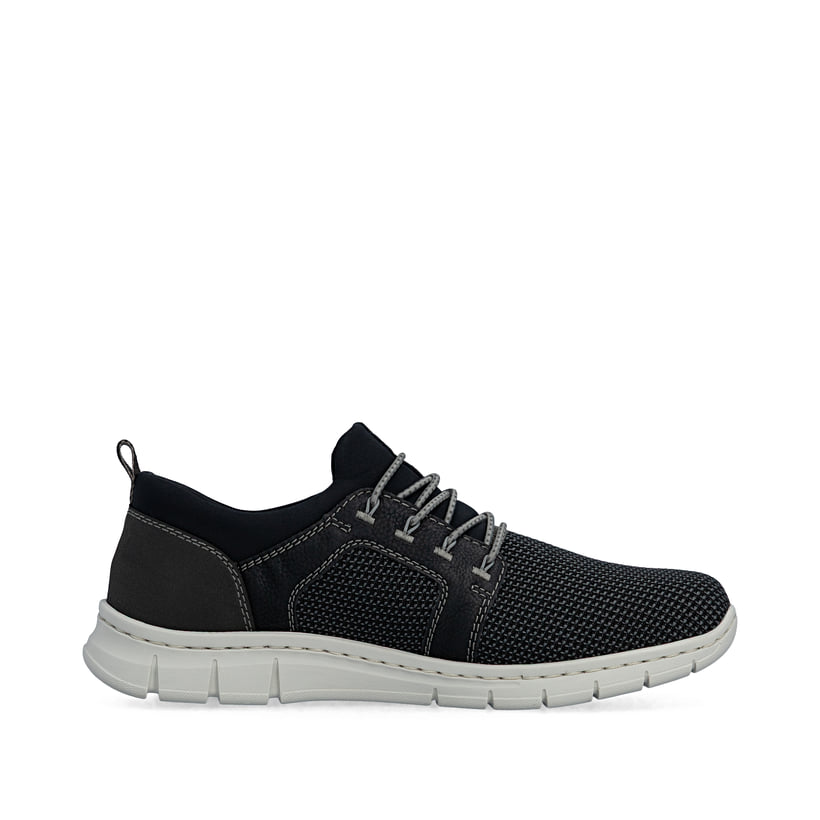 Mocassins Rieker noirs pour homme B7796-02 avec bande élastique. Intérieur de la chaussure.