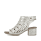 Beige Rieker Riemchensandaletten 64676-60 mit einem Klettverschluss. Schuh Außenseite.