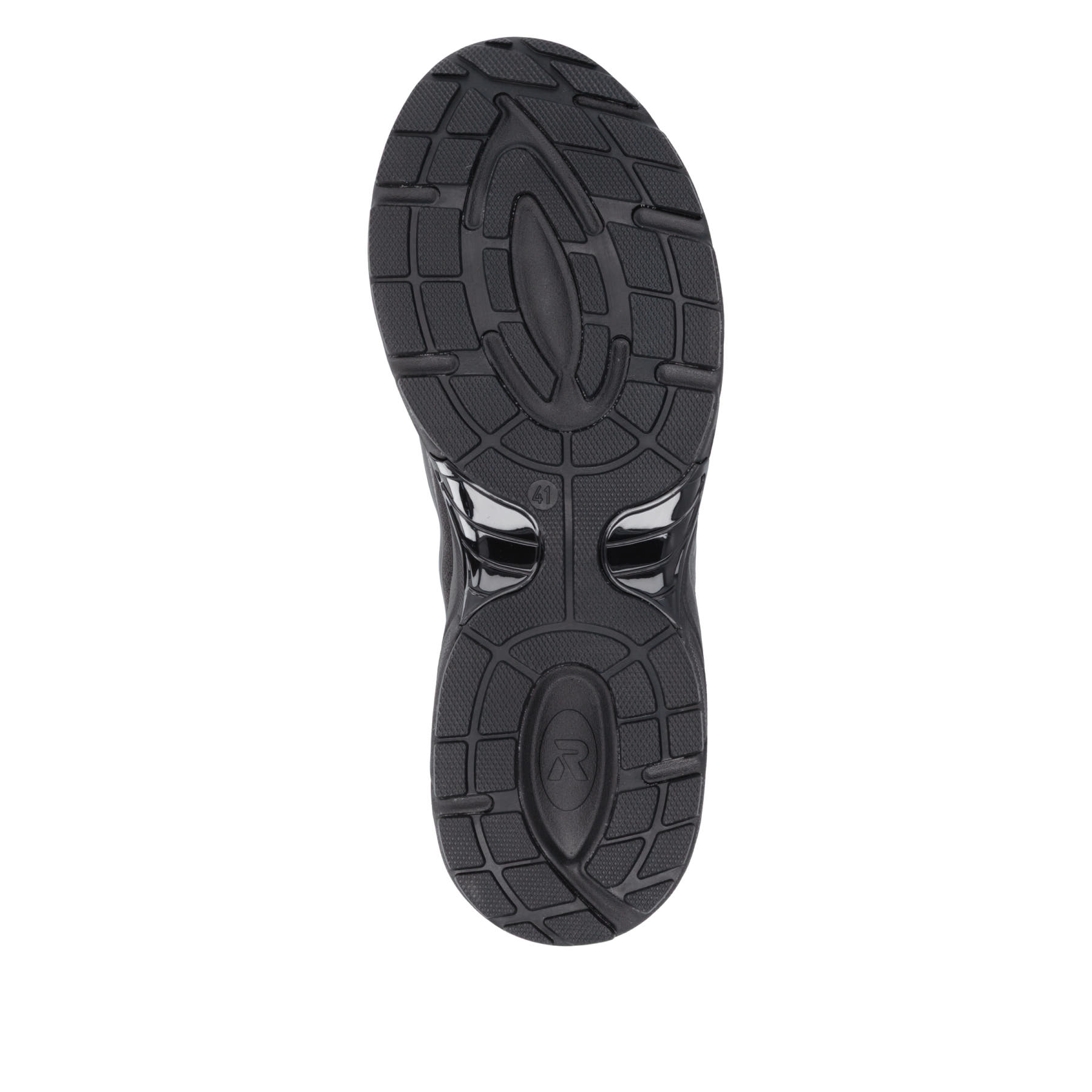 Schwarze Rieker Sport Herren Sneaker Low U4202-00. Schuh Laufsohle.