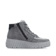 Dunkelgraue Rieker Damen Sneaker High N2515-45 mit Teddyfell-Details. Schuh Innenseite.