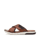 Braune Rieker Herren Pantoletten 25283-23 mit einem Klettverschluss. Schuh Außenseite.