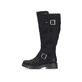 Schwarze Rieker Damen Hochschaftstiefel 73292-00 mit einem Reißverschluss. Schuh Außenseite.