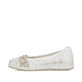 Ballerines Rieker blanches pour femme L3062-80 avec éléments décoratifs. Côté extérieur de la chaussure.