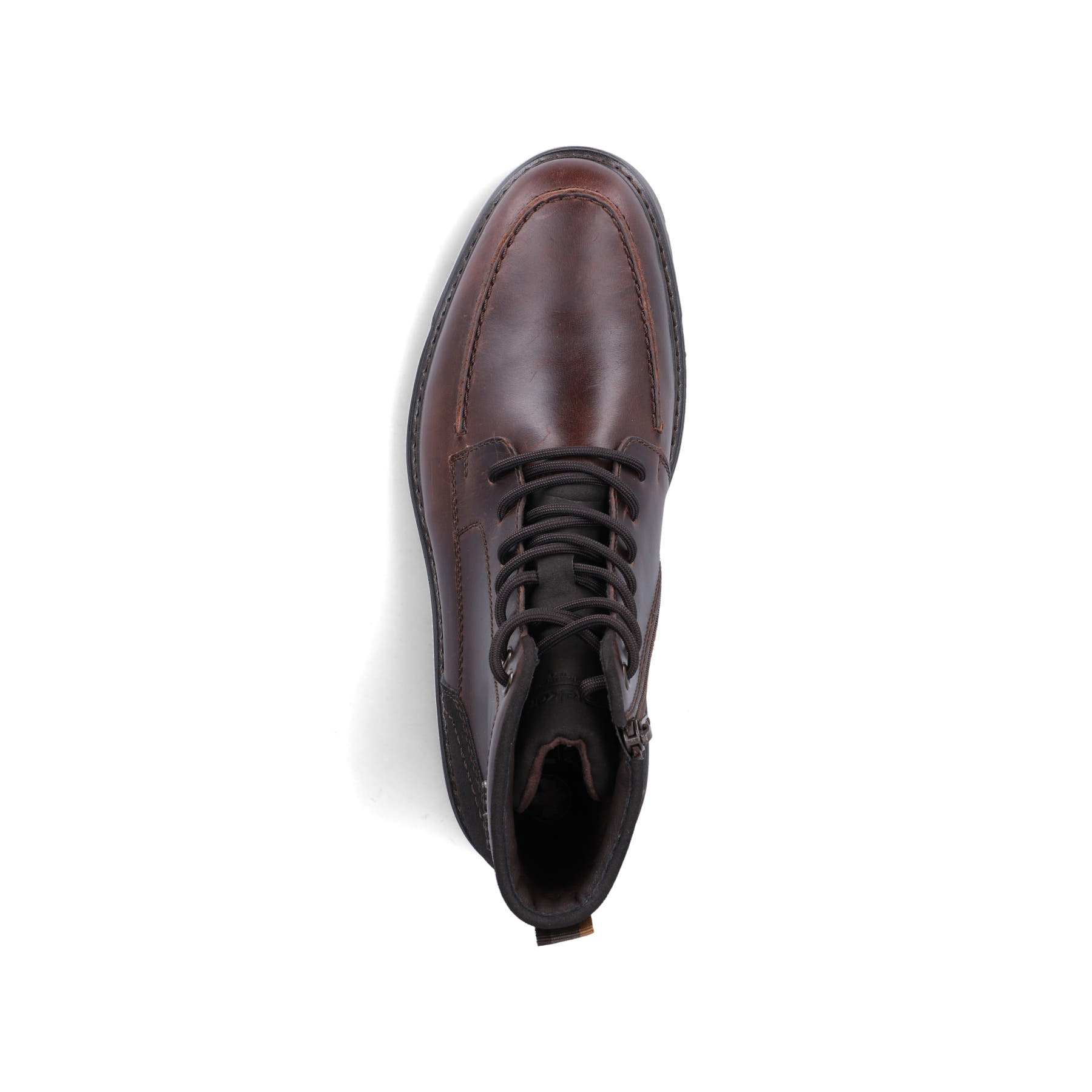Braune Rieker Herren Schnürstiefel F2710-26 aus Glattleder. Schuh von oben.