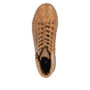 Braune Rieker Damen Sneaker High X0709-22 aus Glattleder mit Reißverschluss. Schuh von oben.