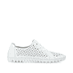 Weiße Rieker Damen Schnürschuhe M2300-80, Barfußschuhe in Löcheroptik. Schuh Innenseite.