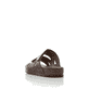 Braune Rieker Herren Pantoletten 25691-25 mit einem Klettverschluss. Schuh von hinten.