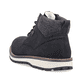 Urbanschwarze Rieker Herren Schnürstiefel 38419-00 mit einer robusten Profilsohle. Schuh von oben