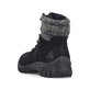 Schwarze Rieker Damen Schnürstiefel Z7220-00 mit wasserabweisender TEX-Membran. Schuh von hinten.
