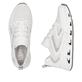 Weiße Rieker Damen Sneaker Low N5205-80 mit Schnürung sowie ultraleichter Sohle. Schuh von oben, liegend.