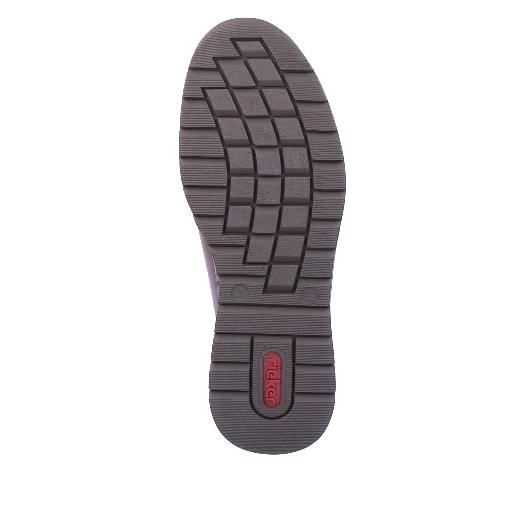 Baskets basses Rieker marron pour homme B2112-25 en cuir lisse. Semelle extérieure de la chaussure.