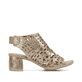 Mehrfarbige Rieker Riemchensandaletten 64780-90 mit einem Klettverschluss. Schuh Innenseite.