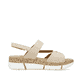 Beige Rieker Damen Riemchensandalen V2366-60 mit einem Klettverschluss. Schuh Innenseite.