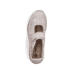 Mehrfarbige Rieker Ballerinas N4258-90 mit einem Klettverschluss. Schuh von oben.