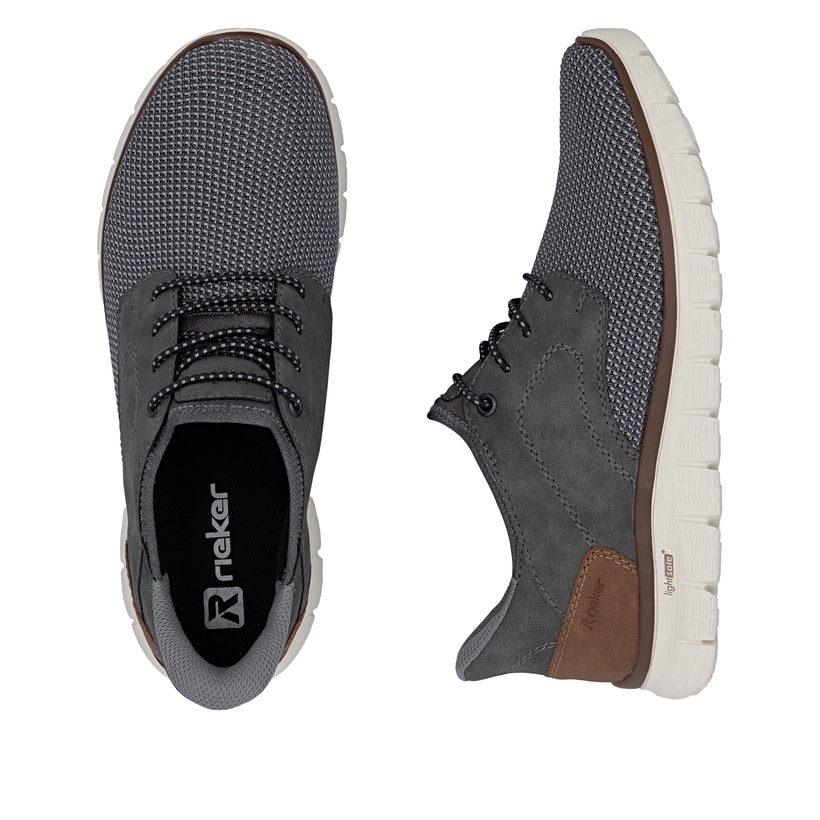 Mocassins Rieker gris pour homme B6658-42 avec fonction easy in Ready2GO. Chaussure vue de dessus, couchée.