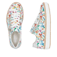 Mehrfarbige Rieker Damen Sneaker Low M2946-80 mit einem Reißverschluss. Schuh von oben, liegend.