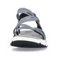Blaue Rieker Damen Trekkingsandalen V9871-14 mit einem Elastikeinsatz. Schuh von vorne.