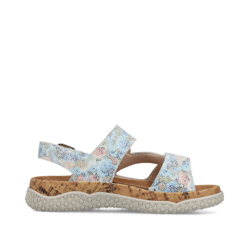 Mehrfarbige Rieker Damen Riemchensandalen V0316-90 aus Glattleder. Schuh Innenseite.