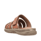 Braune Rieker Herren Pantoletten 21473-24 mit einem Klettverschluss. Schuh von hinten.