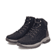 Schwarze Rieker Herren Schnürstiefel 30212-00 mit wasserabweisender TEX-Membran. Schuhpaar seitlich schräg.