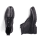 Schwarze Rieker Herren Schnürstiefel 33143-00 aus Glattleder. Schuh von oben, liegend.