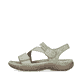 Grüne vegane Rieker Damen Trekkingsandalen 64870-52 mit einem Klettverschluss. Schuh Außenseite.