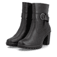 Dunkelbraune Rieker Damen Stiefeletten Y2590-25 mit einem Reißverschluss. Schuhpaar seitlich schräg.