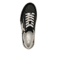 Schwarze Rieker Damen Sneaker Low M1912-00 mit einem Reißverschluss. Schuh von oben.