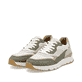 Weiße Rieker Herren Sneaker Low U0906-82 mit Schnürung sowie flexibler Sohle. Schuhpaar seitlich schräg.