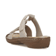 Beige Rieker Damen Pantoletten 60885-62 mit Schmuckelementen. Schuh von hinten.