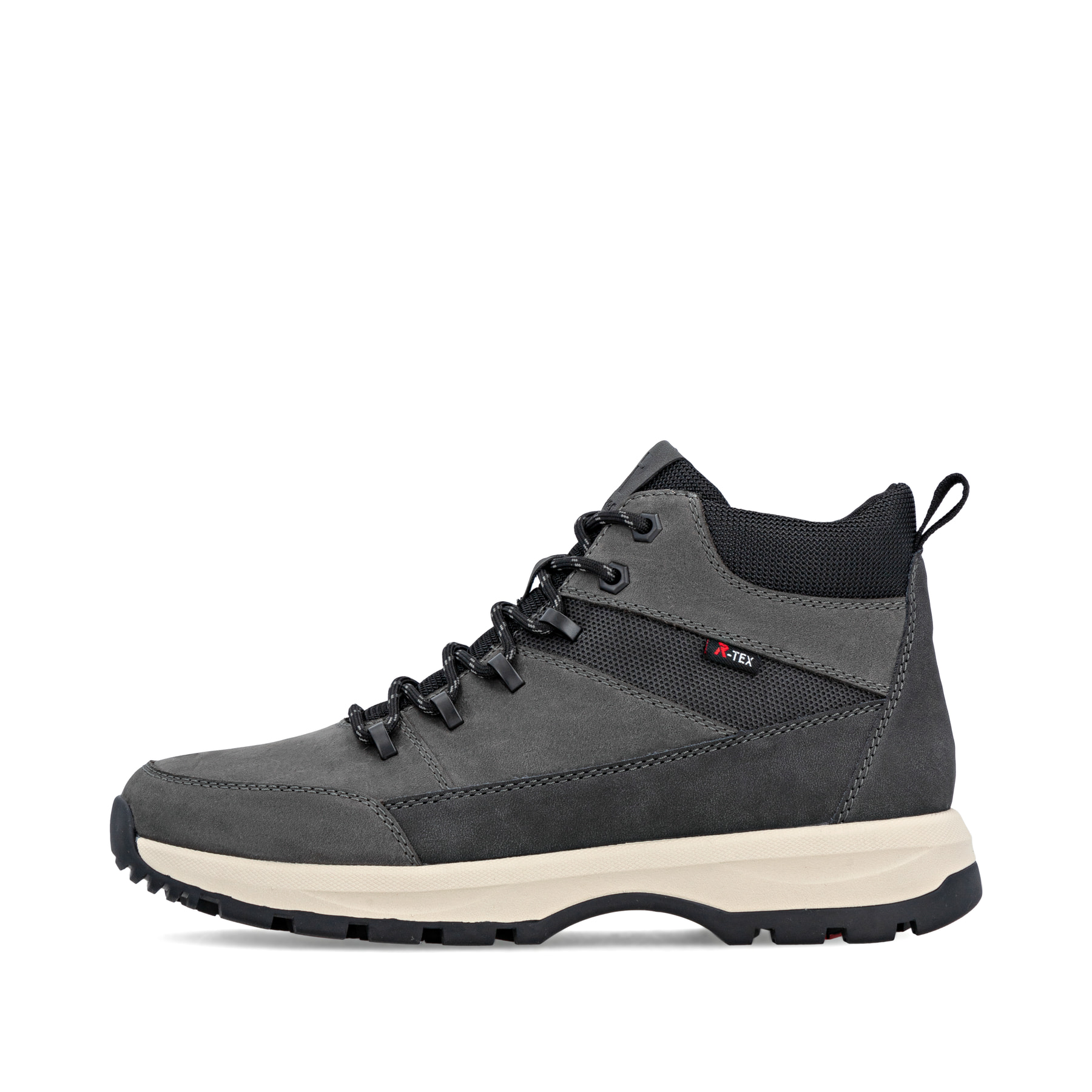 Graue Rieker Herren Schnürstiefel U1671-42 aus Rauleder. Schuh Außenseite.
