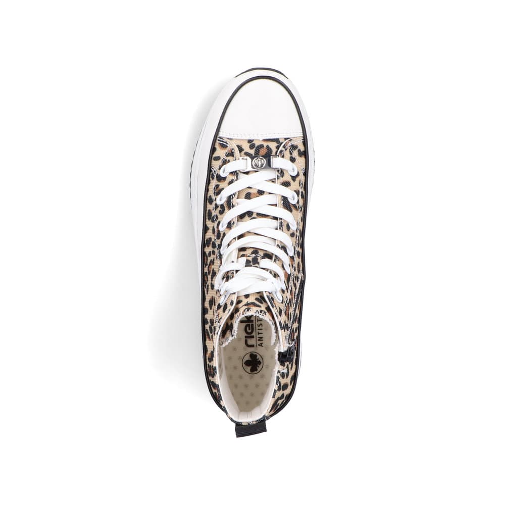 Baskets montantes Rieker multicolores végétaliennes pour femme 90010-91. Chaussure vue de dessus.