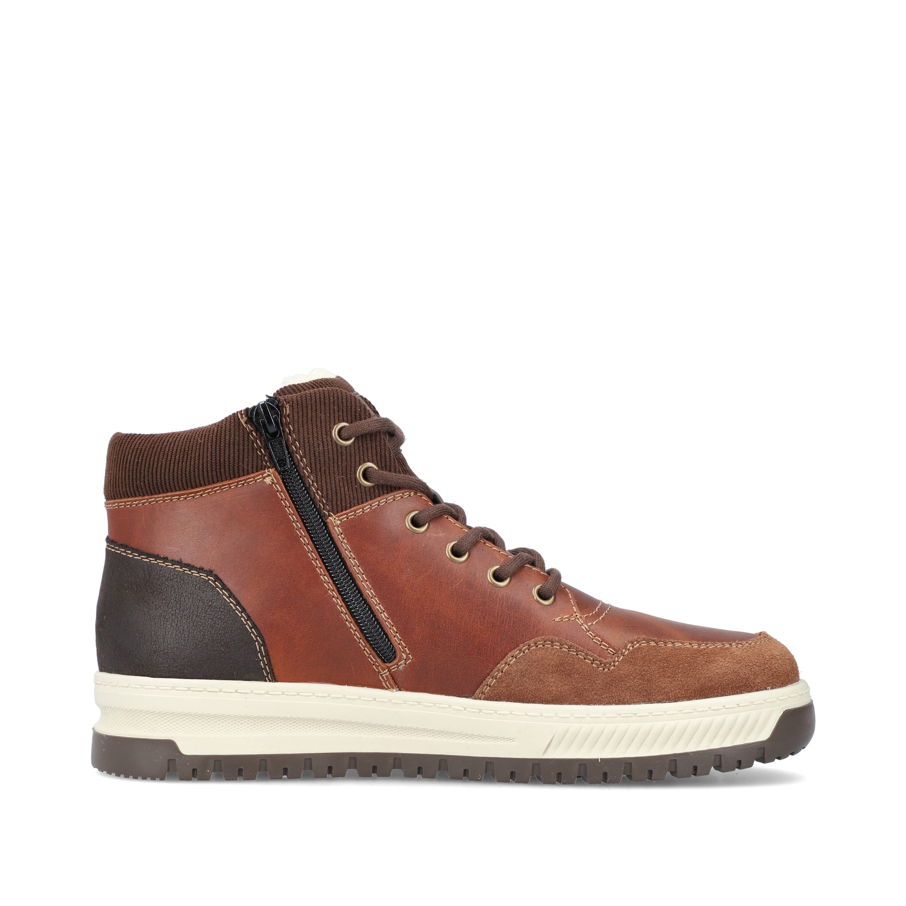 Braune Rieker Herren Schnürstiefel 38544-24 aus Glattleder. Schuh Innenseite.