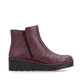 Weinrote Rieker Damen Kurzstiefel X9165-35 mit einem Reißverschluss. Schuh Innenseite.