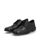 Glanzschwarze Rieker Herren Schnürschuhe B0812-00 mit der Extraweite H. Schuh Außenseite gespiegelt.