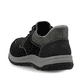Schwarze Rieker Herren Slipper 03656-00 mit easy Hineinschlüpf-Möglichkeit. Schuh von hinten.
