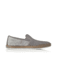 Graue Rieker Herren Slipper B5265-43 mit einem Gummizug sowie Komfortweite G 1/2. Schuh Innenseite.