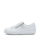 Weiße Rieker Damen Sneaker Low L59L1-83 mit einem Reißverschluss. Schuh Außenseite.