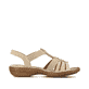 Braune Rieker Damen Riemchensandalen 60803-20 mit einem Elastikeinsatz. Schuh Innenseite.