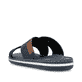 Blaue Rieker Herren Pantoletten 21098-14 mit Komfortweite G sowie leichter Sohle. Schuh von hinten.