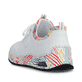 Mocassins Rieker blancs femme 44562-80 avec fenêtre de semelle Rieker Air. Chaussure vue de l'arrière.