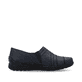 Blaue Rieker Damen Slipper 48961-14 mit modernen Ziernähten sowie einem Gummizug. Schuh Innenseite.