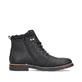 Graphitschwarze Rieker Herren Schnürstiefel 33670-00 mit Schnürung und Reißverschluss. Schuh Innenseite