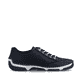 Blaue Rieker Damen Schnürschuhe 55901-14 aus Glattleder mit modernen Ziernähten. Schuh Innenseite.