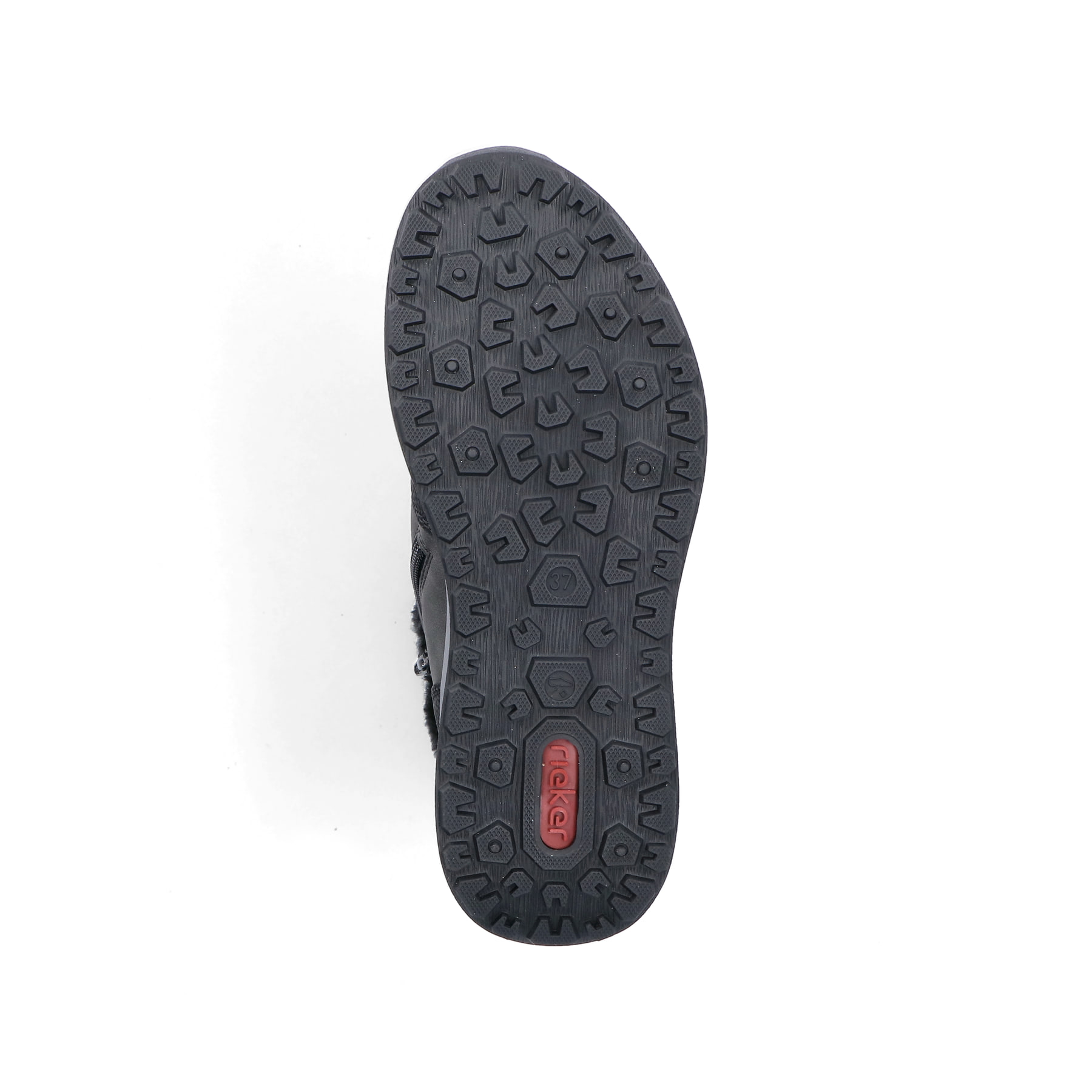 Graue Rieker Damen Schnürstiefel Z0922-45 mit wasserabweisender TEX-Membran. Schuh Laufsohle.